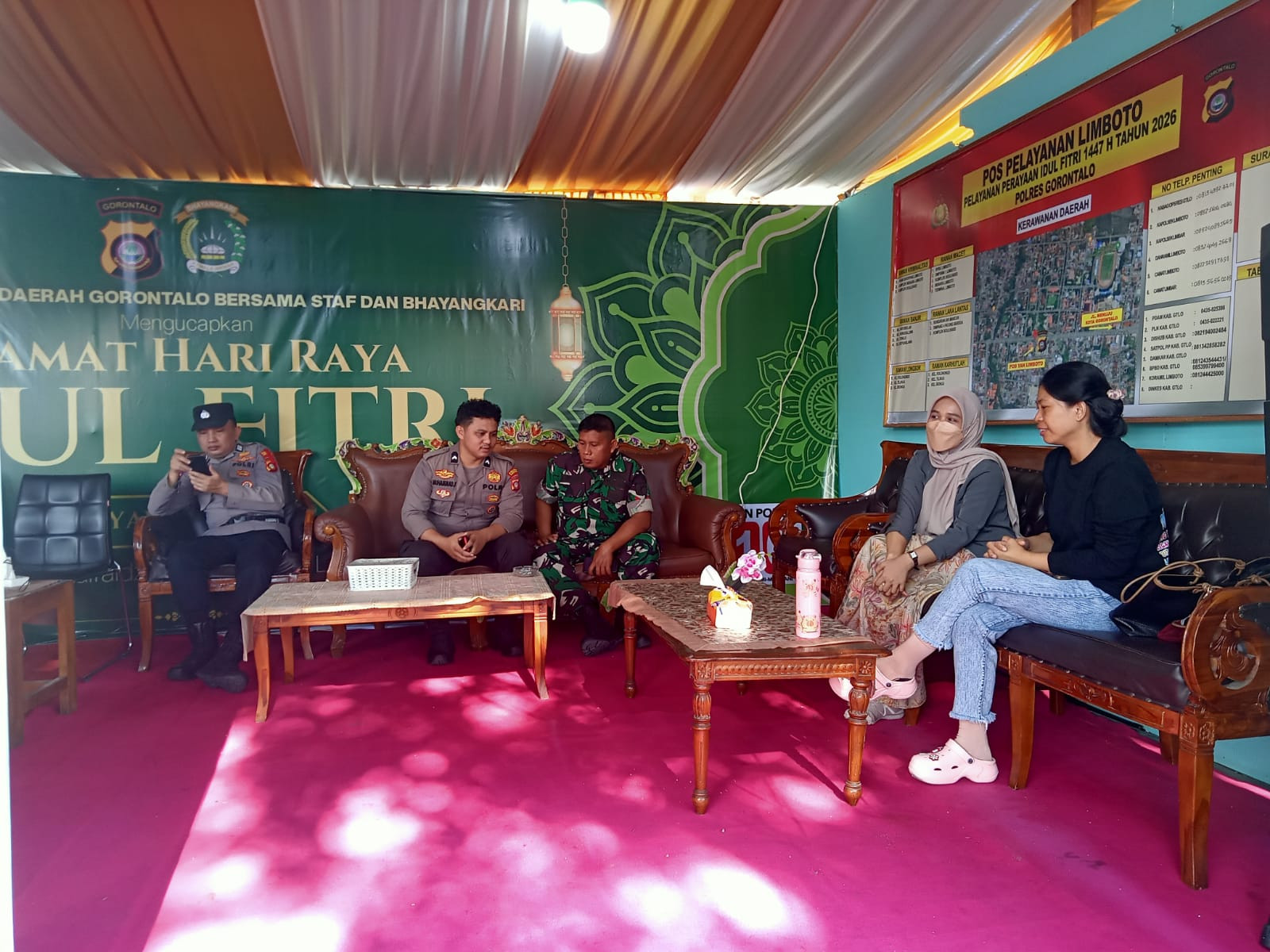 Kesiapsiagaan Anggota Koramil 1315-02 Limboto Amankan Hari Kedua Lebaran Idulfitri