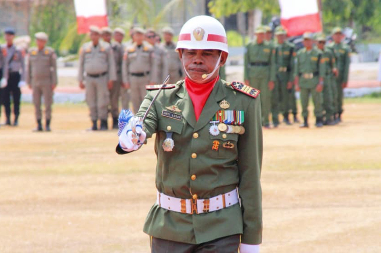 Danramil Tibawa Jadi Komandan Upacara Detik-Detik Proklamasi Kemerdekaan Republik Indonesia Ke-81 Kabupaten Gorontalo