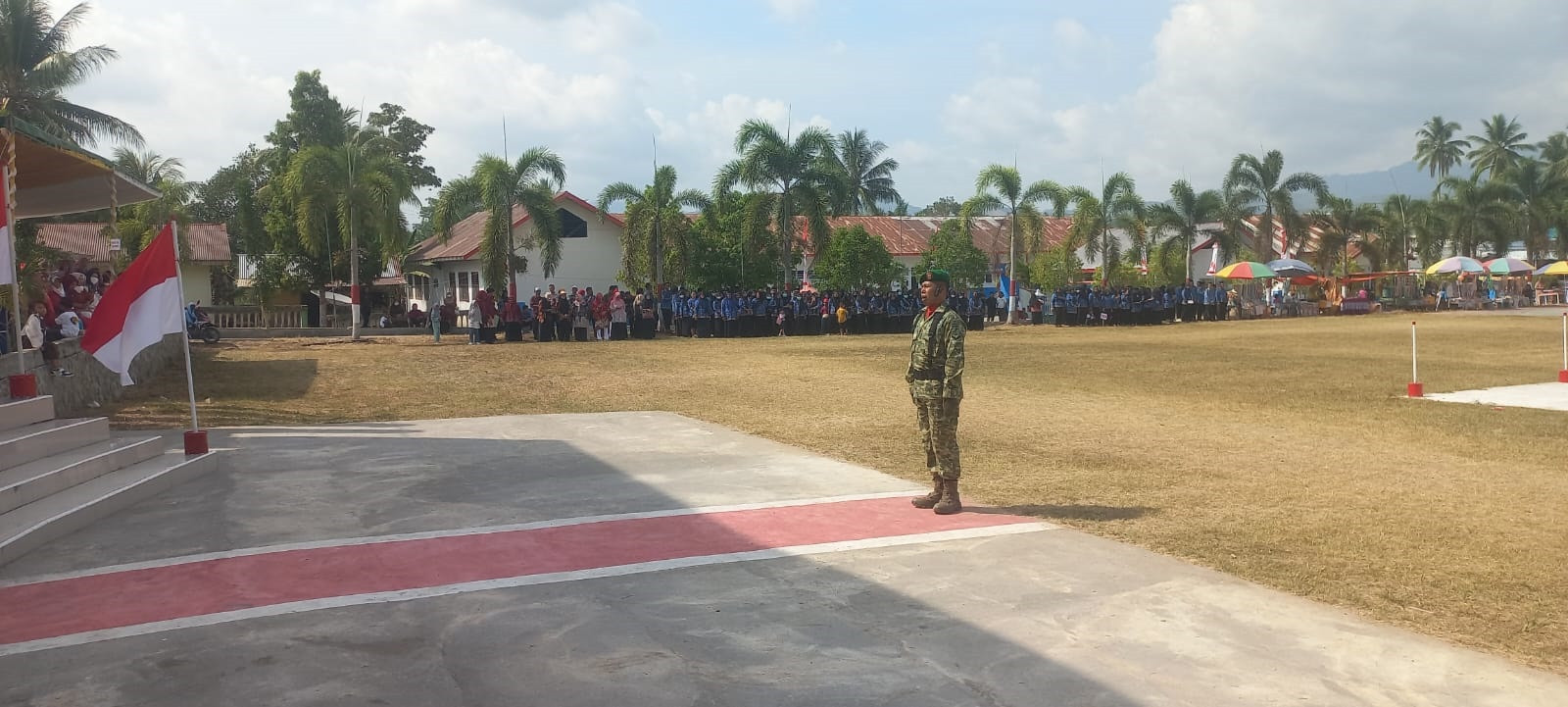 Personel Koramil Boliyohuto Bersama Unsur Pemerintah Peringati Detik-Detik Proklamasi Kemerdekaan RI Ke-81