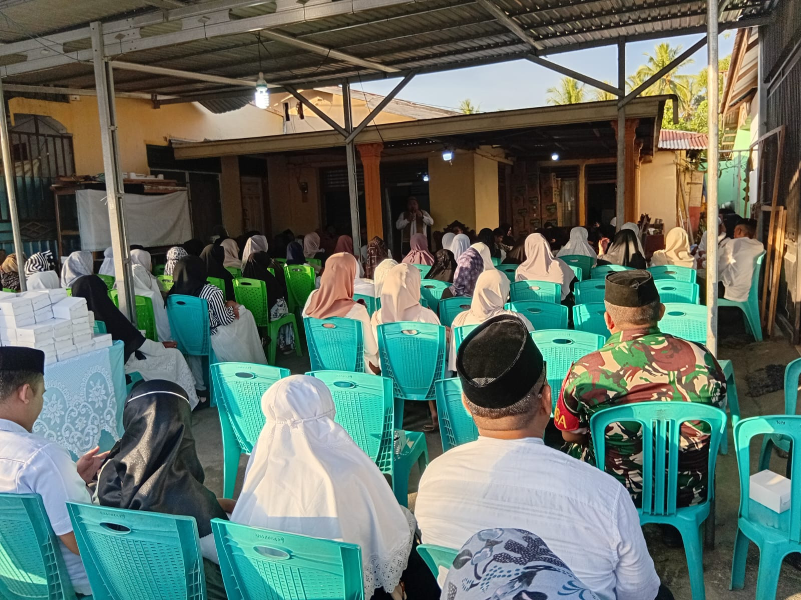 Babinsa Koramil 1315-01/Telaga Hadiri Takziah Hari Ke-5 Almarhumah Hj. Fiani Seaban Attamimi Di Tuladenggi