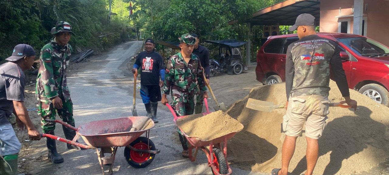 Upaya Personel Koramil 1315-01 Telaga Dorong Pembangunan Jembatan Perintis Garuda Desa Ulapato B Tingkatkan Mobilitas Masyarakat